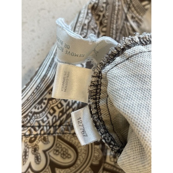 Ann Taylor LOFT Linen Blend Paisley Skirt Brown & Cream Zipper‎ Size 6 - Picture 4 of 7